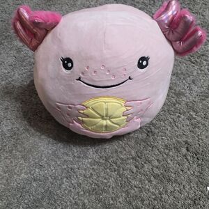 Squishmallows Pink Axolotl Plush with Yellow Belly